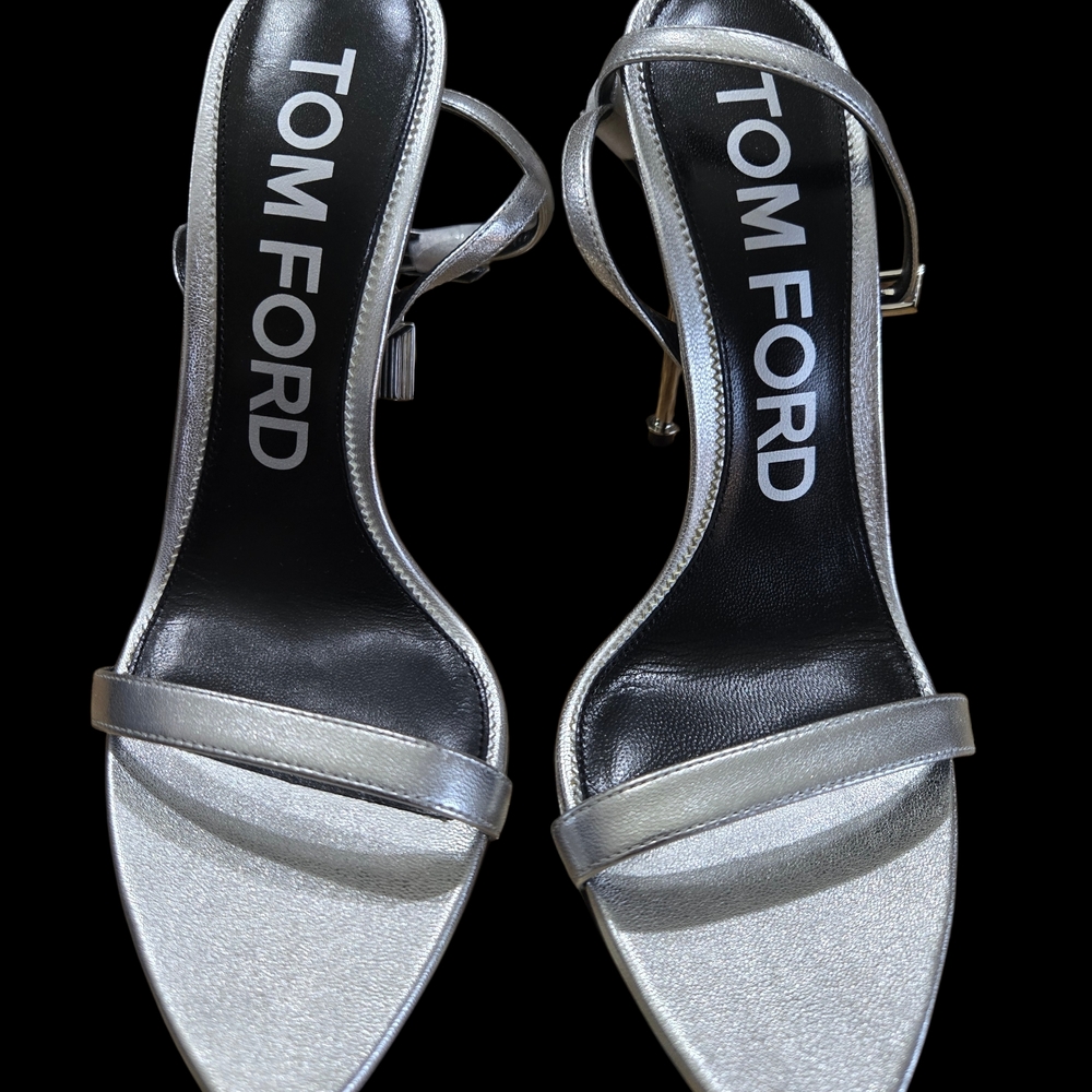 Tom Ford Metallic Silver Heels